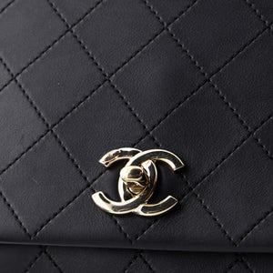 3 Compartment Flap Bag Quilted Calfskin Medium