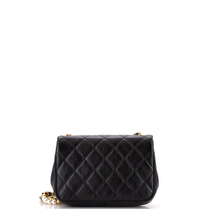 CC Pearl Section Chain Flap Bag Quilted Calfskin Mini