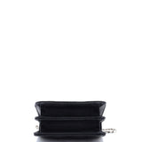 Coco Enamel Top Handle Flap Clutch with Chain Quilted Caviar