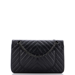 So Black Reissue 2.55 Flap Bag Chevron Aged Calfskin 225