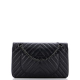 So Black Reissue 2.55 Flap Bag Chevron Aged Calfskin 225