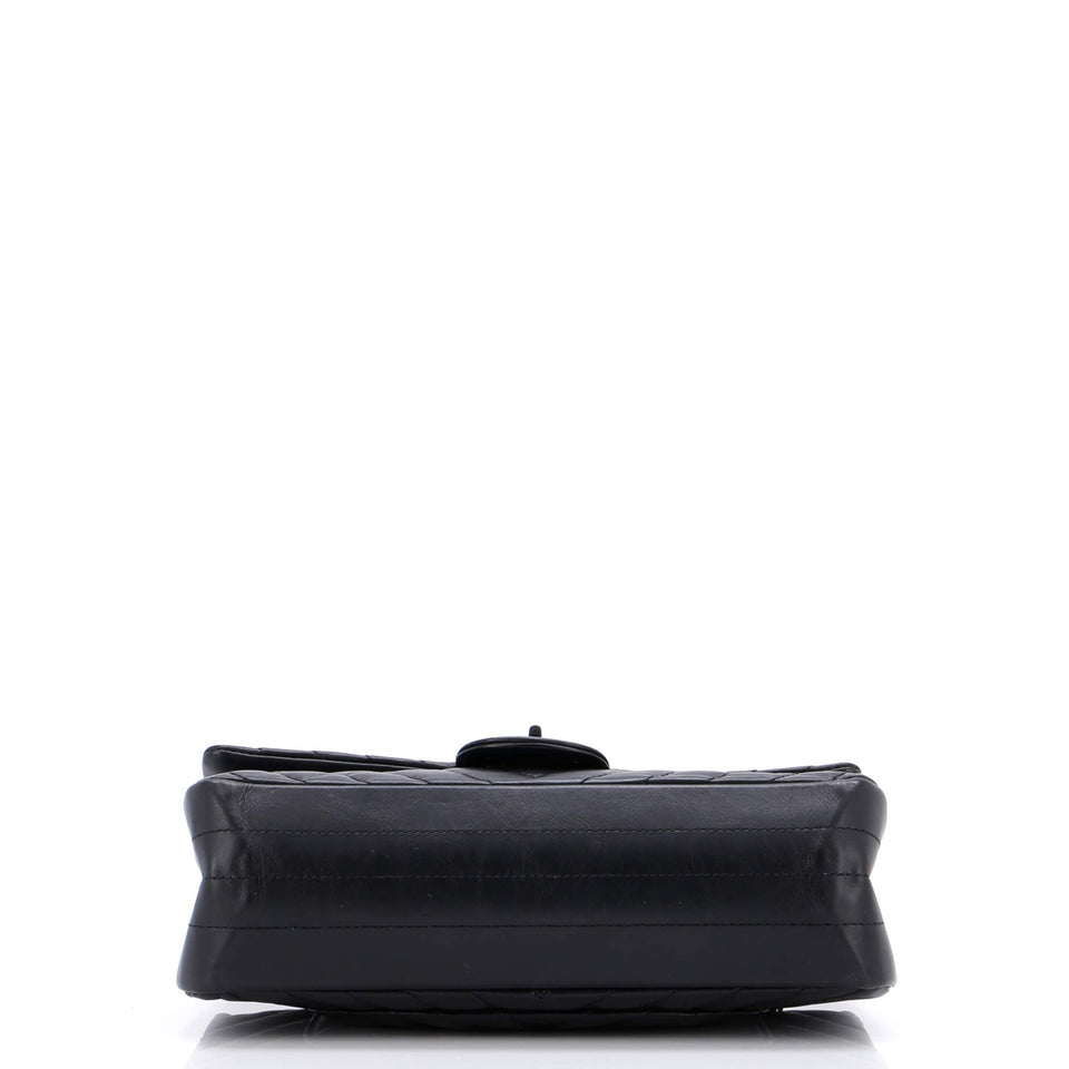 So Black Reissue 2.55 Flap Bag Chevron Aged Calfskin 225