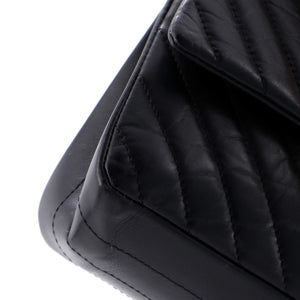 So Black Reissue 2.55 Flap Bag Chevron Aged Calfskin 225