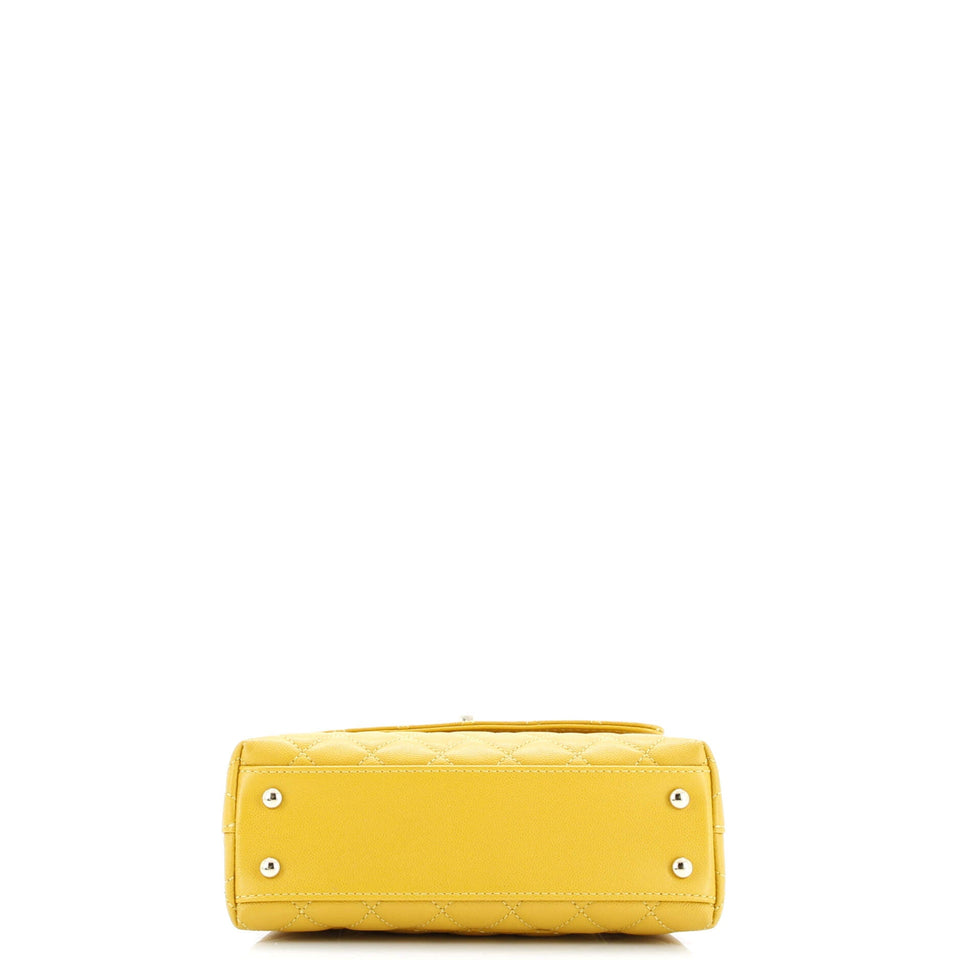 Coco Top Handle Bag Quilted Caviar Mini
