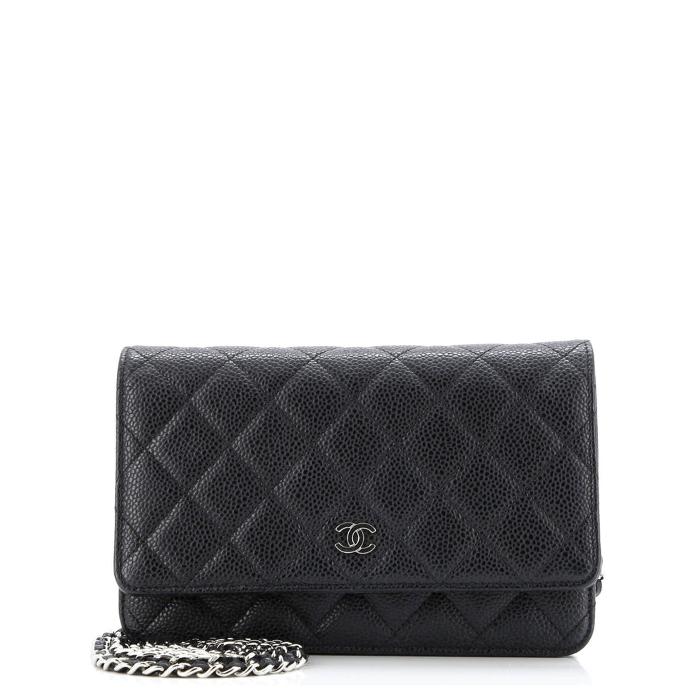 Wallet on Chain Quilted Caviar