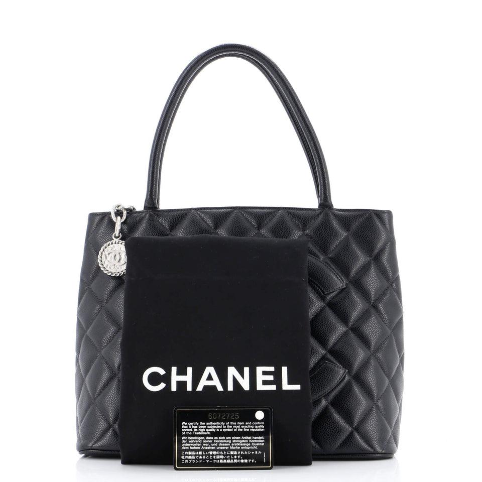 Medallion Tote Quilted Caviar