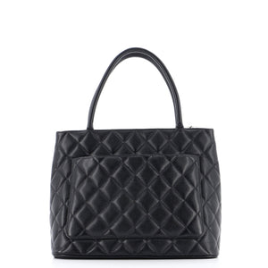 Medallion Tote Quilted Caviar
