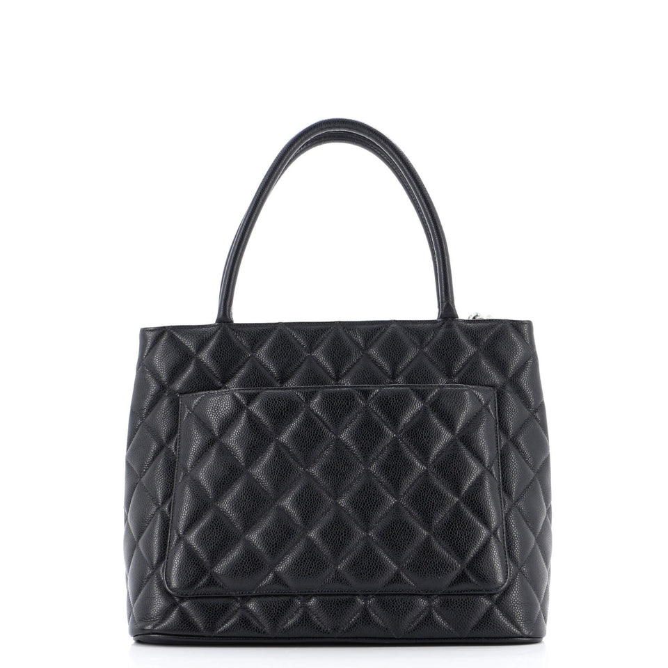 Medallion Tote Quilted Caviar