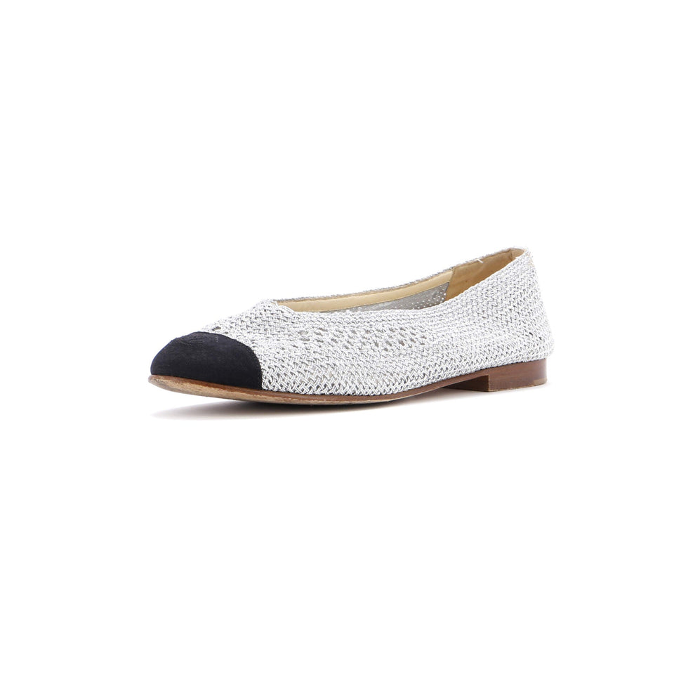 Women's CC Cap Toe Ballerina Flats Woven Fabric