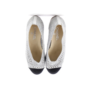 Women's CC Cap Toe Ballerina Flats Woven Fabric