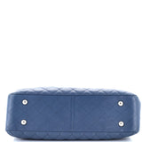 Classic Flap Shopping Tote Quilted Caviar Large