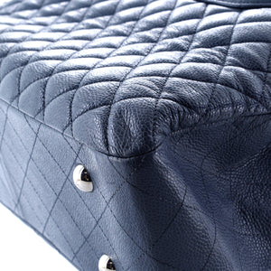 Classic Flap Shopping Tote Quilted Caviar Large