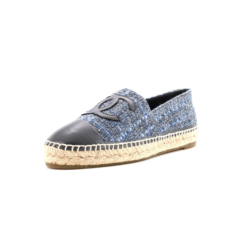 Women's CC Cap Toe Espadrilles Tweed with Leather