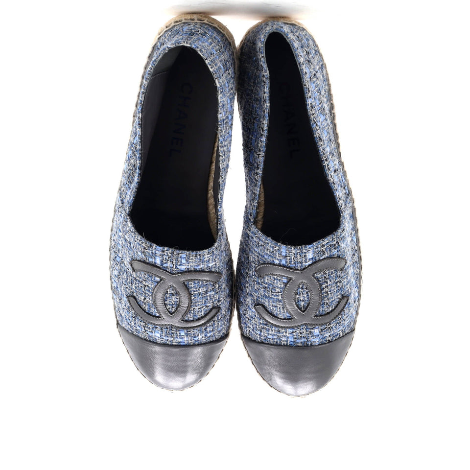 Women's CC Cap Toe Espadrilles Tweed with Leather