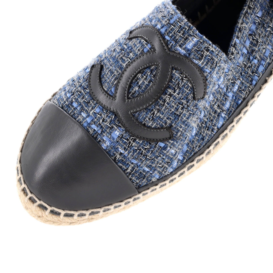 Women's CC Cap Toe Espadrilles Tweed with Leather