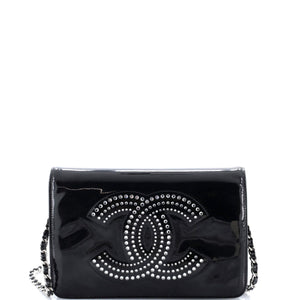 CC Wallet on Chain Strass Embellished Patent