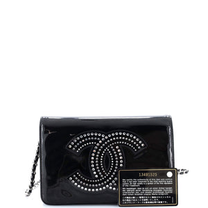 CC Wallet on Chain Strass Embellished Patent