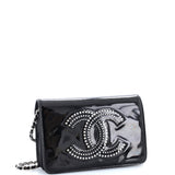 CC Wallet on Chain Strass Embellished Patent