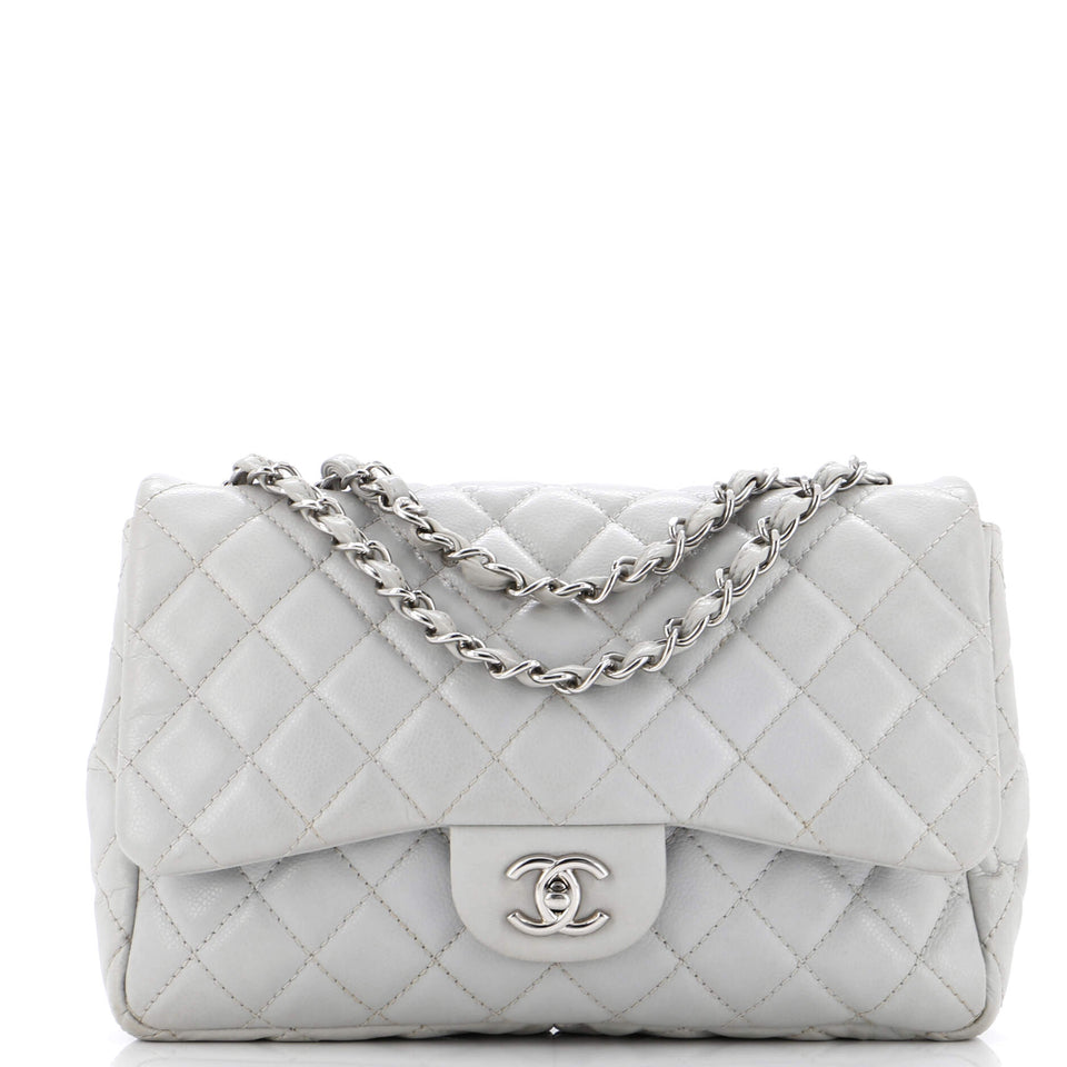 Classic Single Flap Bag Quilted Caviar Jumbo