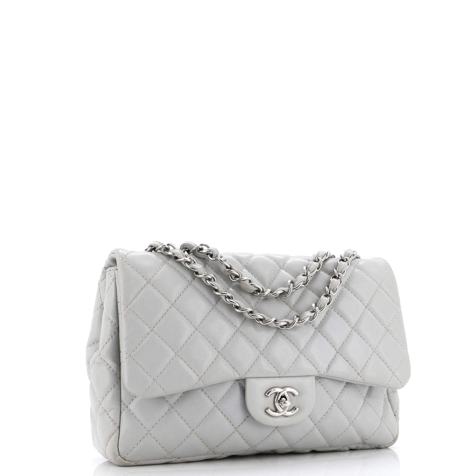 Classic Single Flap Bag Quilted Caviar Jumbo