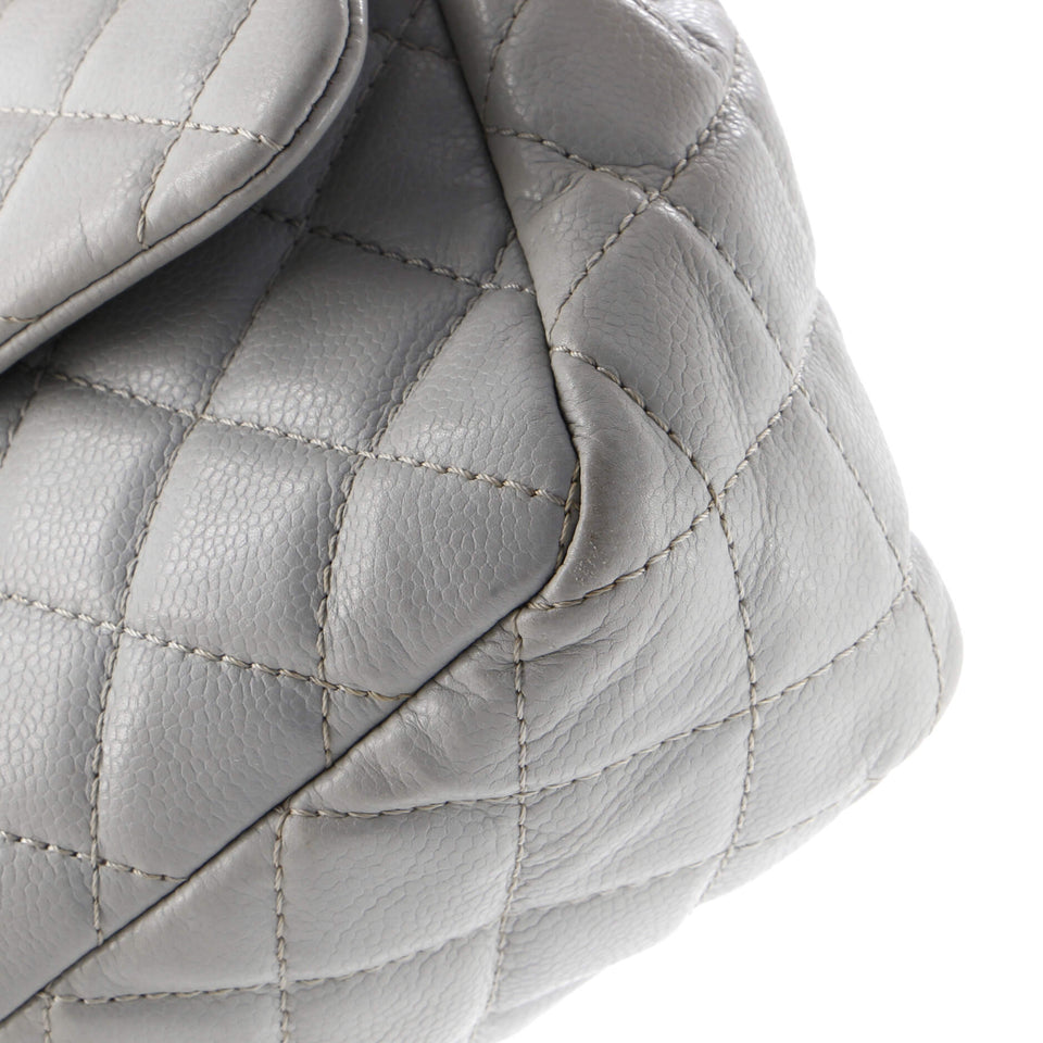 Classic Single Flap Bag Quilted Caviar Jumbo