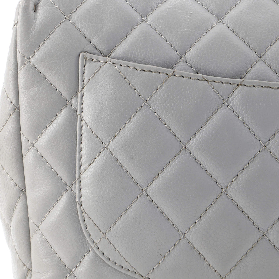 Classic Single Flap Bag Quilted Caviar Jumbo