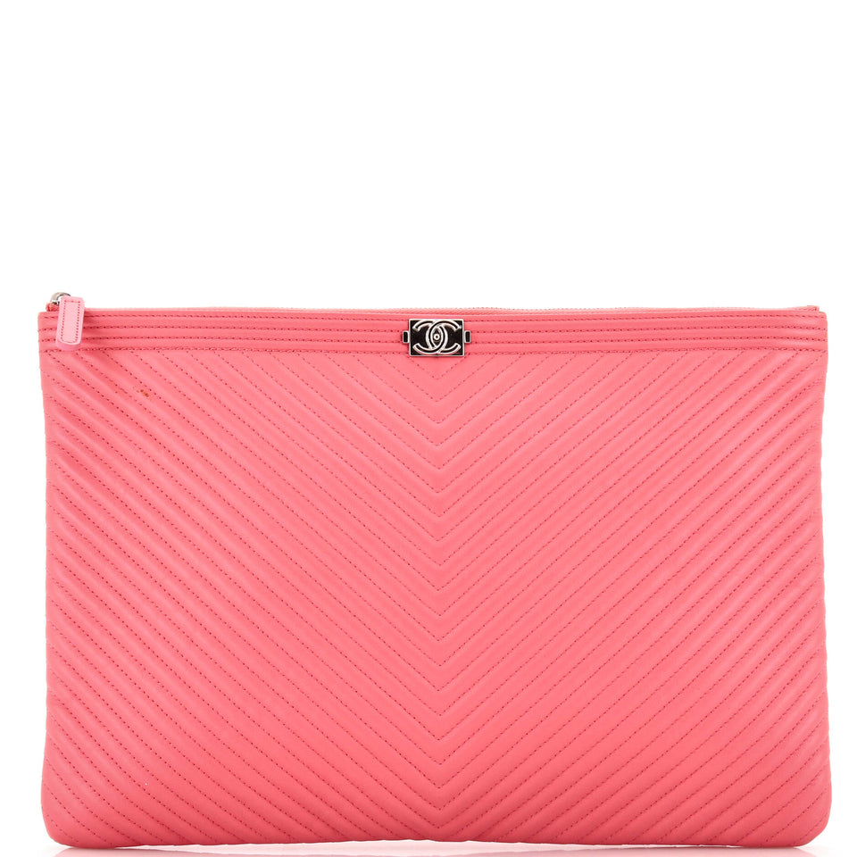 Boy O Case Clutch Chevron Lambskin Large