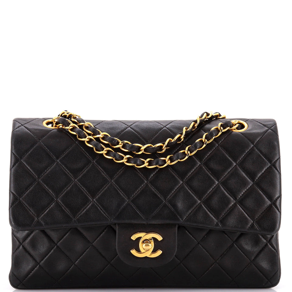 Vintage Classic Double Flap Bag Quilted Lambskin Medium