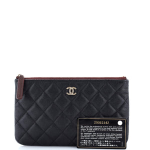O Case Clutch Quilted Caviar Small