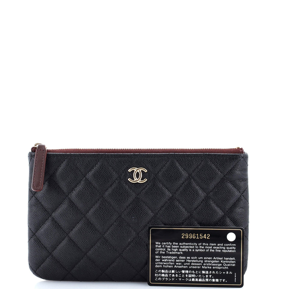 O Case Clutch Quilted Caviar Small
