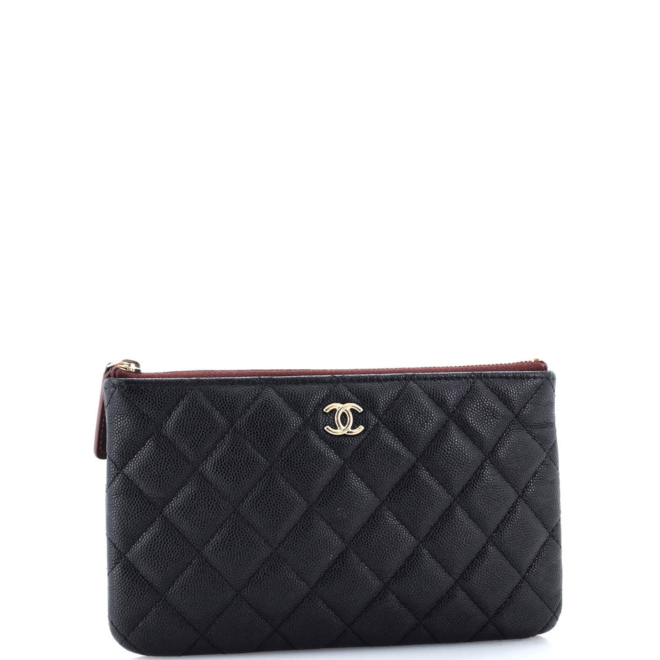 O Case Clutch Quilted Caviar Small