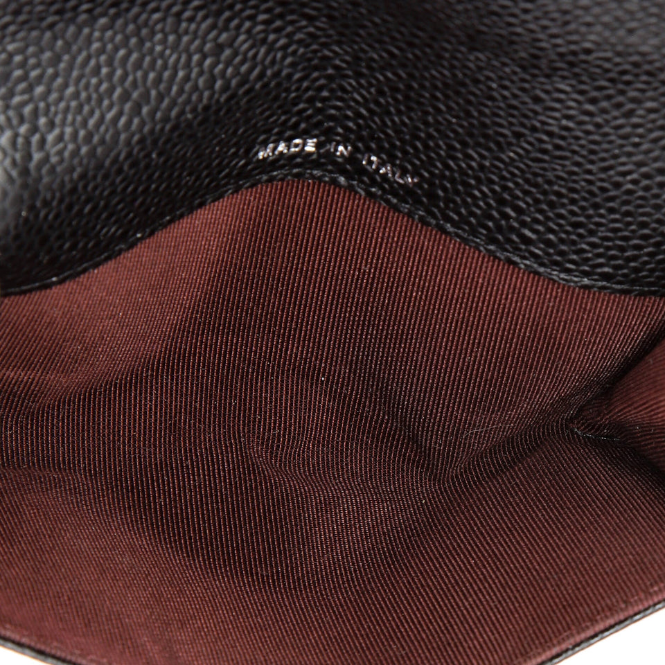 Classic Flap Card Holder Quilted Caviar