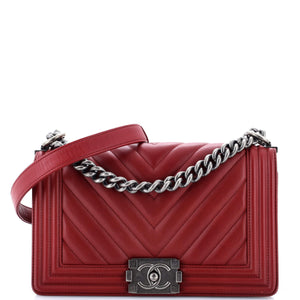 Boy Flap Bag Chevron Lambskin Old Medium