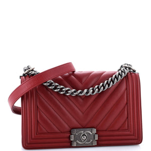 Boy Flap Bag Chevron Lambskin Old Medium