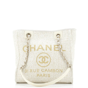 North South Deauville Tote Raffia with Glitter Detail Small