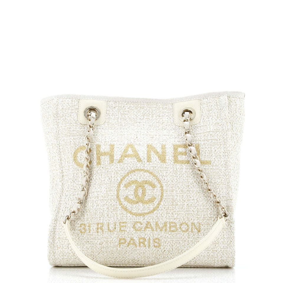 North South Deauville Tote Raffia with Glitter Detail Small
