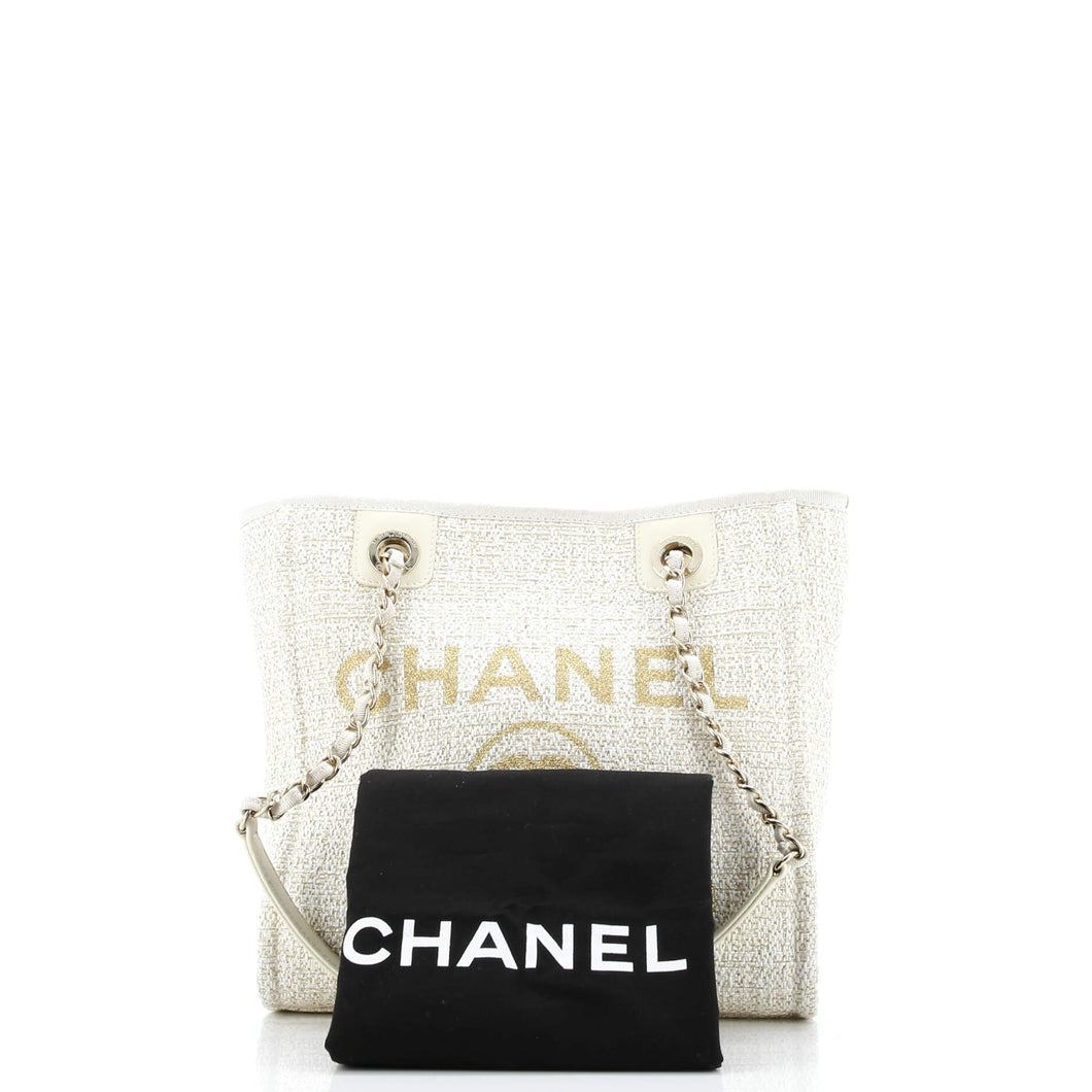 North South Deauville Tote Raffia with Glitter Detail Small
