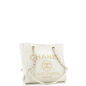 North South Deauville Tote Raffia with Glitter Detail Small