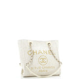 North South Deauville Tote Raffia with Glitter Detail Small