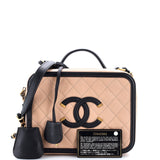 Filigree Vanity Case Quilted Caviar Medium