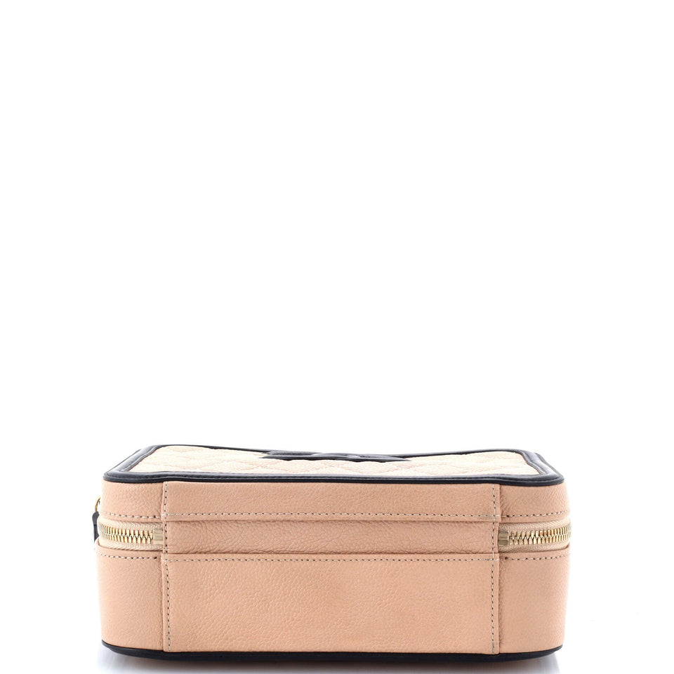 Filigree Vanity Case Quilted Caviar Medium