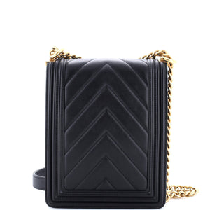 North South Boy Flap Bag Chevron Lambskin Small