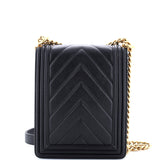 North South Boy Flap Bag Chevron Lambskin Small