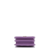 Coco Enamel Top Handle Flap Clutch with Chain Quilted Lambskin