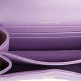 Coco Enamel Top Handle Flap Clutch with Chain Quilted Lambskin