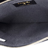 Front Pocket Double Zip Clutch with Chain Quilted Lambskin Small