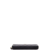 Zip Around Wallet Quilted Caviar Long