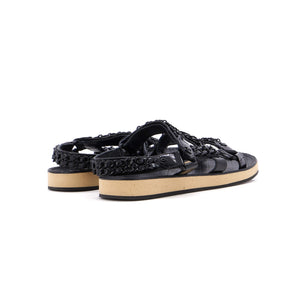 Women's Chain CC Slingback Sandals Quilted Leather with Cork