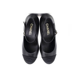 Women's CC Cap Toe Mary Jane Pumps Leather with Grosgrain