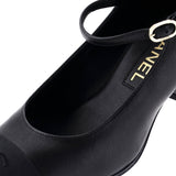 Women's CC Cap Toe Mary Jane Pumps Leather with Grosgrain